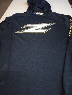 Akron Zips Navy Long-Sleeve Graphic Adidas Shirt Hoodie Size Large.  Team Issued